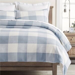 Pottery Barn Blue Check King Duvet